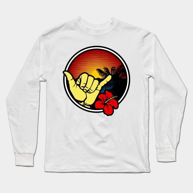 Hang Loose - Shaka Sign Long Sleeve T-Shirt by OzInke